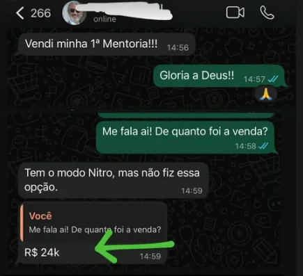 Print: primeira venda de alto ticket por R$24 mil